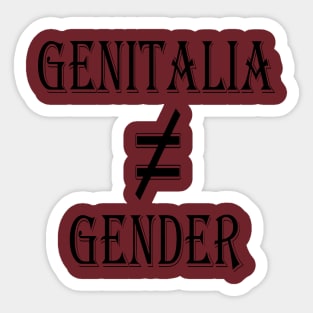 Genitalia ≠ Gender Sticker